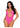 Leg Avenue Rhinestone Mesh Wrap Around Bikini Top and Suspender Bodysuit - Pink - One Size - 2 Piece