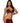 Leg Avenue Ruby Desert Princess Lame Bikini Top and Split Leg Cut-Out Harem Pants with Side Ties - Red - XSmall - 2 Piece