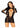 Leg Avenue Seamless Cut Out Long Sleeve Mini Dress with Faux Lace-Up Detail - Black - One Size