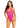 Leg Avenue Seamless Heart Net Keyhole Halter Teddy - Magenta/Pink - One Size