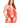 Leg Avenue Seamless Heart Net Suspender Bodystocking - Red - Queen/XLarge/XXLarge