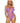 Leg Avenue Seamless Hexi Net Keyhole Halter Bodysuit - Lavender/Purple - One Size