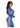 Leg Avenue Seamless Opaque Cut-Out Footless Bodystocking - Royal Blue - One Size