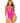 Leg Avenue Seamless Shredded Racer Back Thong Bodysuit - Magenta - One Size