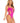 Leg Avenue Seamless Shredded Racer Back Thong Bodysuit - Magenta - One Size