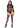 Leg Avenue Sheer Criss Cross Bodysuit with Matching Thigh High - Black - One Size - 2 Piece Set