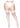 Leg Avenue Spandex Industrial Net Thigh Highs with Stay Up Silicone Lace Top - White - Queen/XLarge/XXLarge