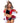 Leg Avenue Wicked Wonderland Queen Tow-Tone Boned Crop Top with Stay Up Collar and Broach Accent, Garter Panty with Peplum Skirt, and Crown Headband - Black/Red - Small - 3 Piece