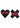 Peekaboo Censored Hearts and X Pasties - Black/Red
