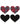 Peekaboo Schoolgirl Hearts Pasties - Red