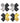 Peekaboos Reversible Sequin X Pasties - Black/Gold