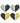 Peekaboos Reversilbe Sequin Hearts Pasties - Black/Gold