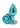 Rear Assets Aluminum Anal Plug - Metal/Teal - Medium