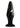 Secret Kisses Handblown Glass Anal Plug - Black/Gold - 4.5in