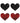 Stolen Kisses Hearts Pasties - Black/Red