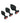 WhipSmart Heartbreaker Jeweled Silicone Anal - Black/Red - 3 Piece/Set
